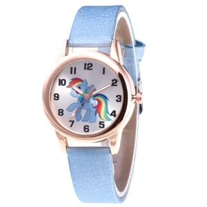 Blue My Little Pony Rose Goldtone Leather-strap Watch: Whimsical Charm for Pony